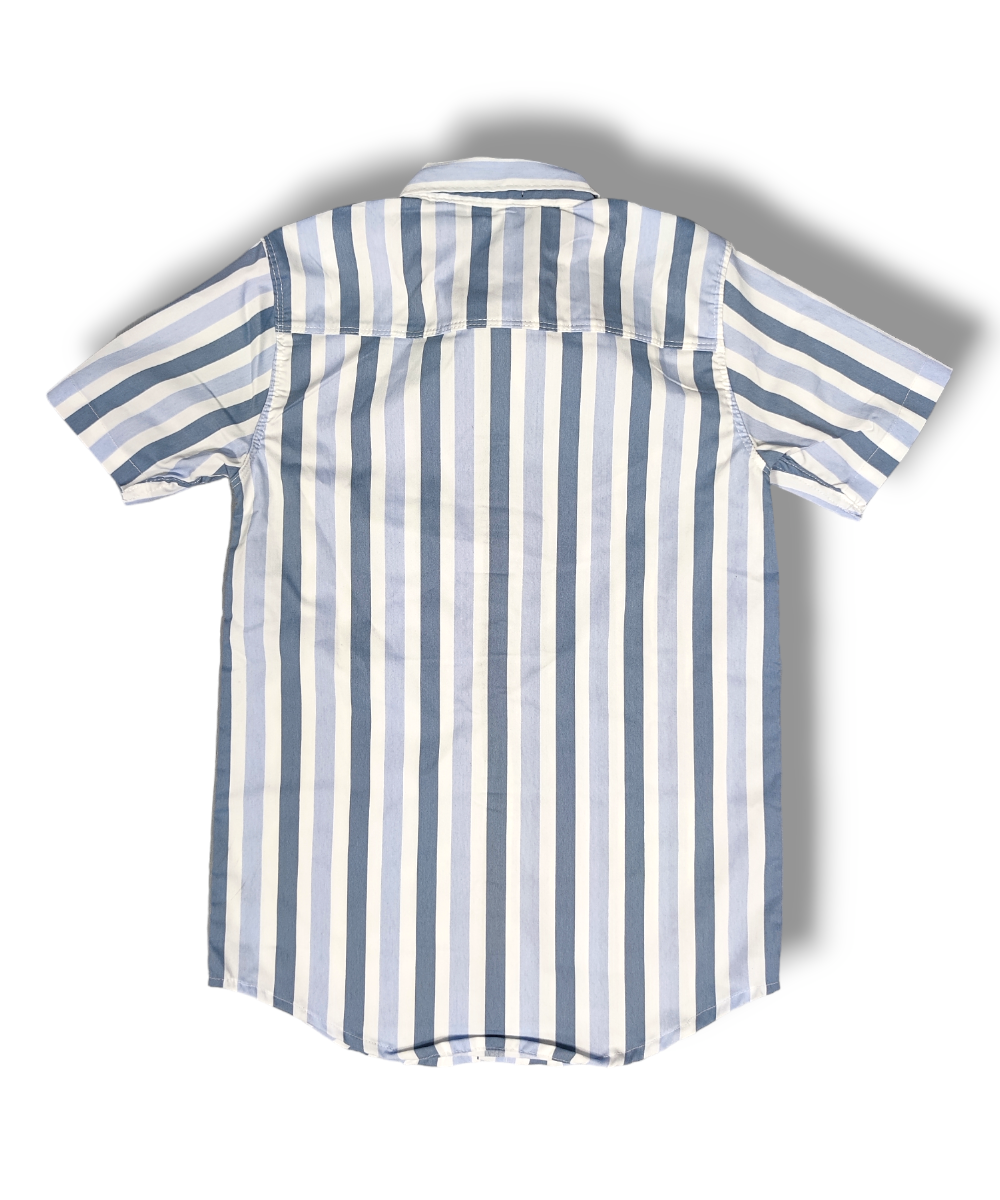 Right Colours Purple/Gray Strips Boys Half Sleeve Shirt / Boys Shirt with Pocket