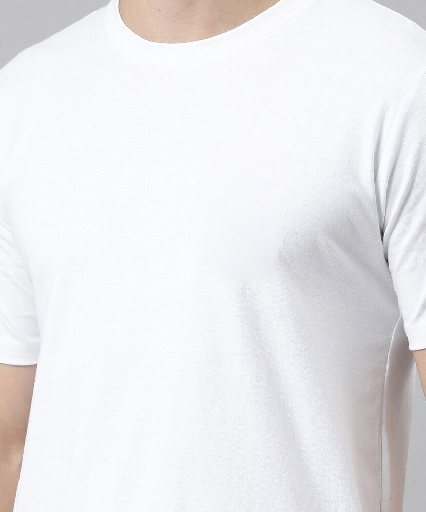 Premium Cotton White Plain Round Neck Tshirt