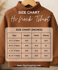 Kids Full Sleeve Hi-Neck Plain Rib T-shirt | Age 0 to 5 Years | Pack of 3 Pieces