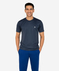 Dark Gray Solid Men's Round Neck T shirt Polyester Dry-Fit  Active Wear/Sports wear Tshirt