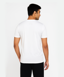White Solid Men's Round Neck T shirt Polyester Dry-Fit  Active Wear/Sports wear Tshirt