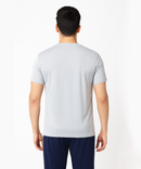 Light Gray Solid Men's Round Neck T shirt Polyester Dry-Fit  Active Wear/Sports wear Tshirt