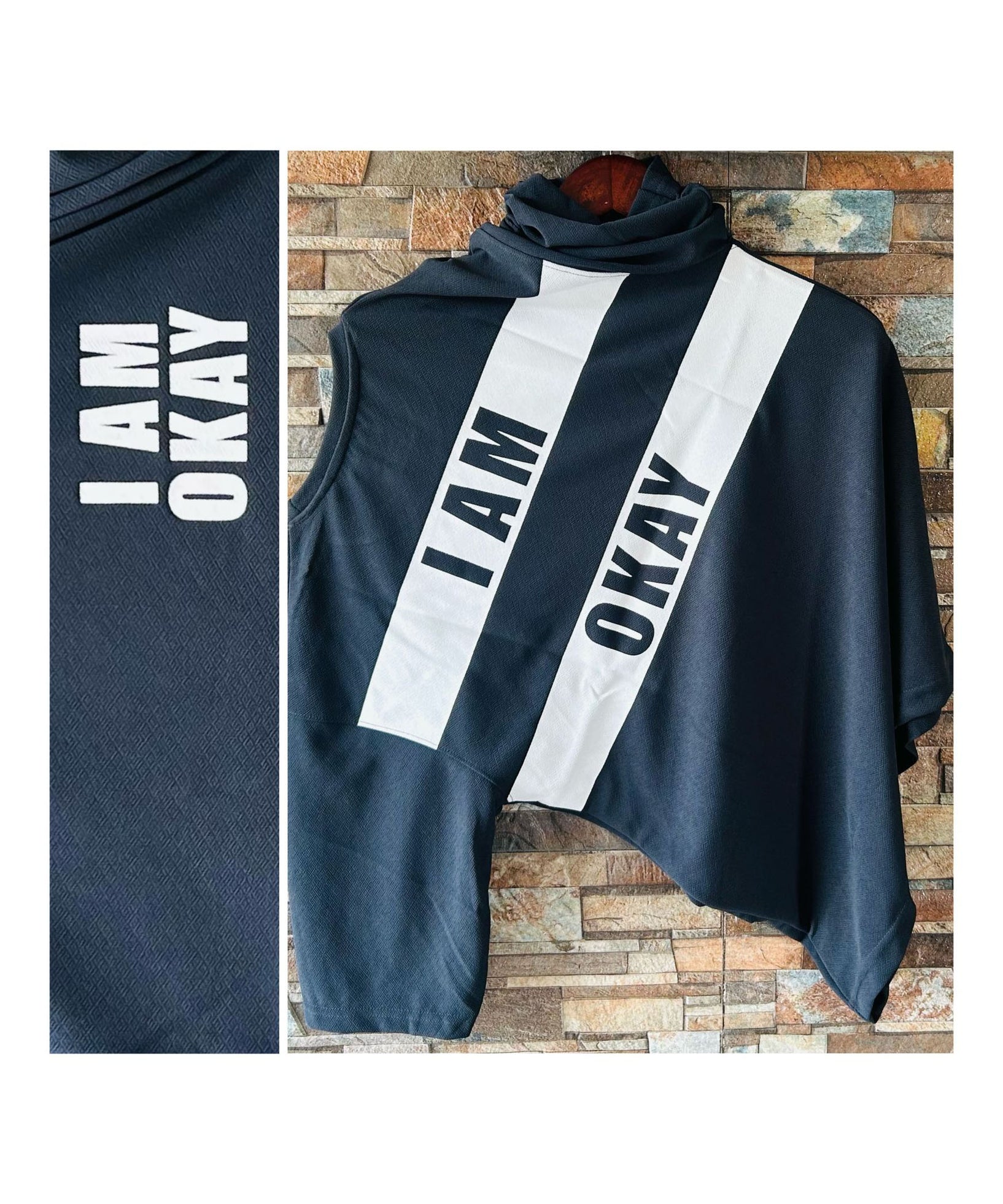 I Am OK Men's Printed Oversized T Shirt Crepe Lycra Fabric With Print