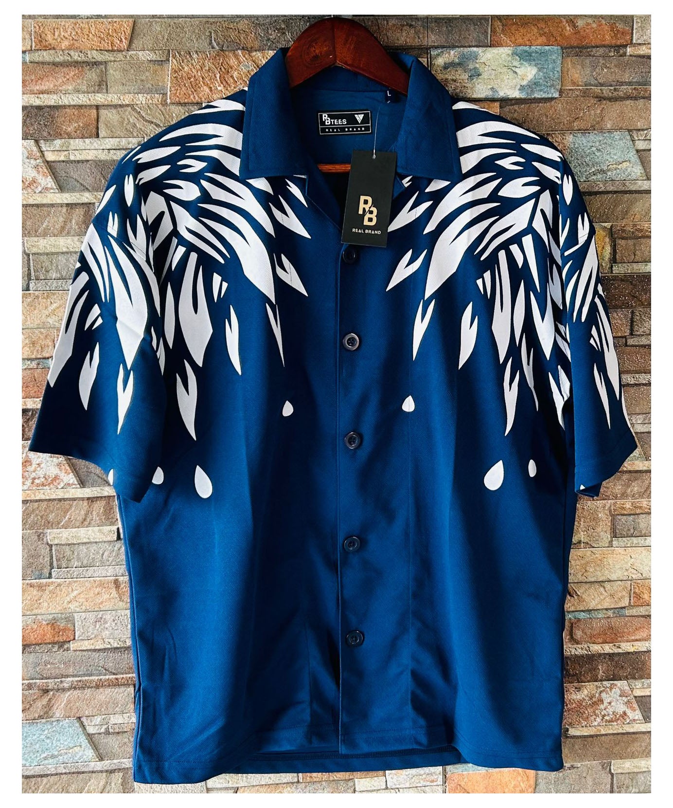 Men's Printed Oversized Shirt Crepe Lycra Fabric With Print