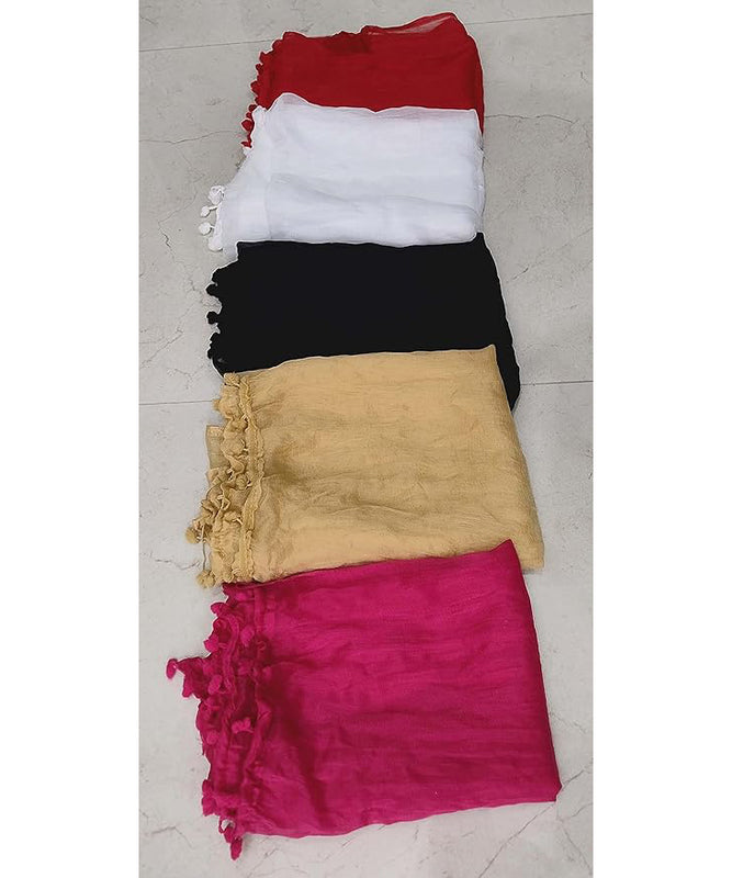 Women's Plain Dupatta/Shawl (Regular Colors) (Pack of 5)