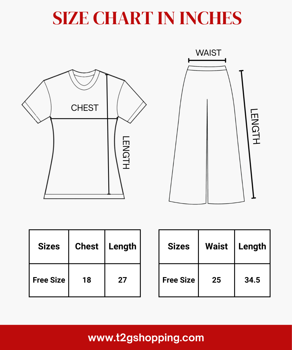 Women Top & Pyjama Pant Night Suit Co-ord Set | Black Color