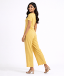 Women Top & Pyjama Pant Night Suit Co-ord Set | Beige Color