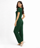 Women Top & Pyjama Pant Night Suit Co-ord Set | Green Color