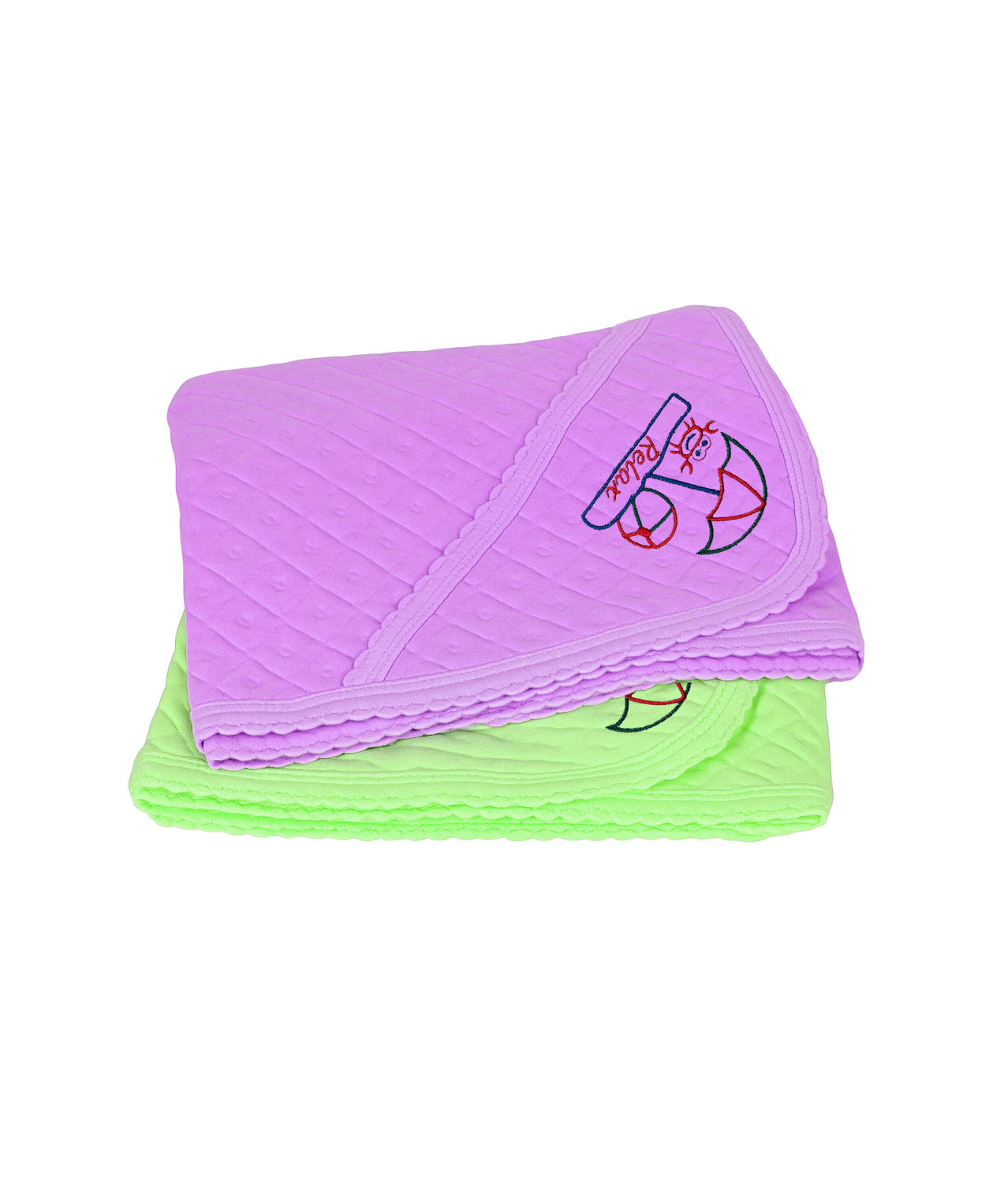Soft Cotton Baby Hooded Towels with Cartoon Embroidery Printed | Size 76x70 Cms | (Pack of 2)