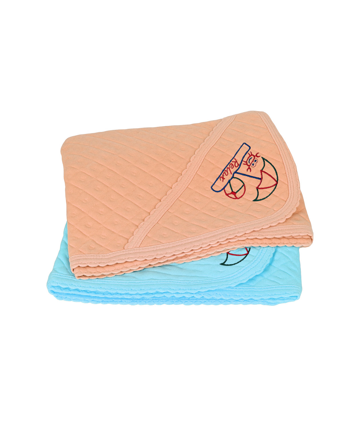 Soft Cotton Baby Hooded Towels with Cartoon Embroidery Printed | Size 76x70 Cms | (Pack of 2)