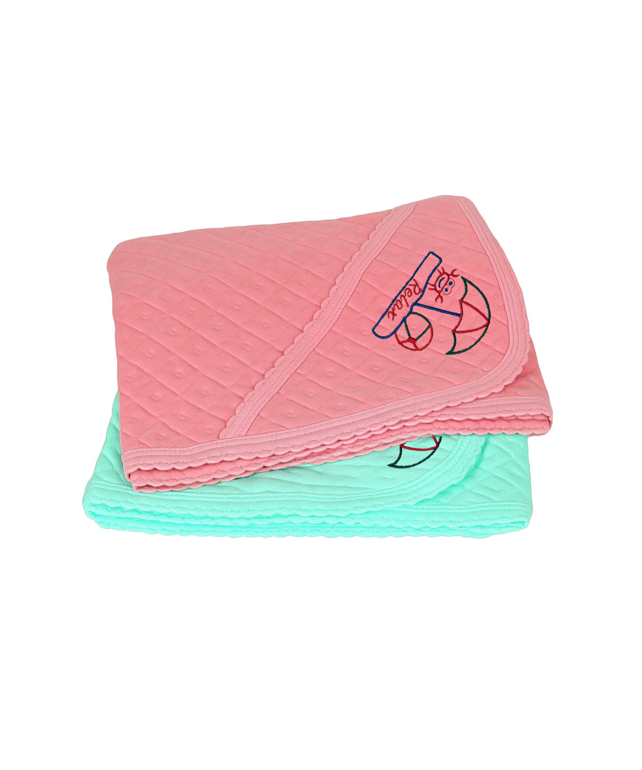Soft Cotton Baby Hooded Towels with Cartoon Embroidery Printed | Size 76x70 Cms | (Pack of 2)