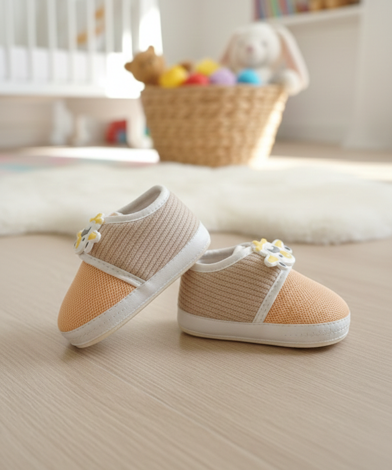 Imported Baby Shoes with Cartoon Badge | 0 to 12 Months