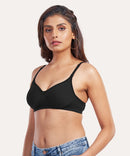 Poomex Feather Touch Padded Bra - Black (Pack of 1)