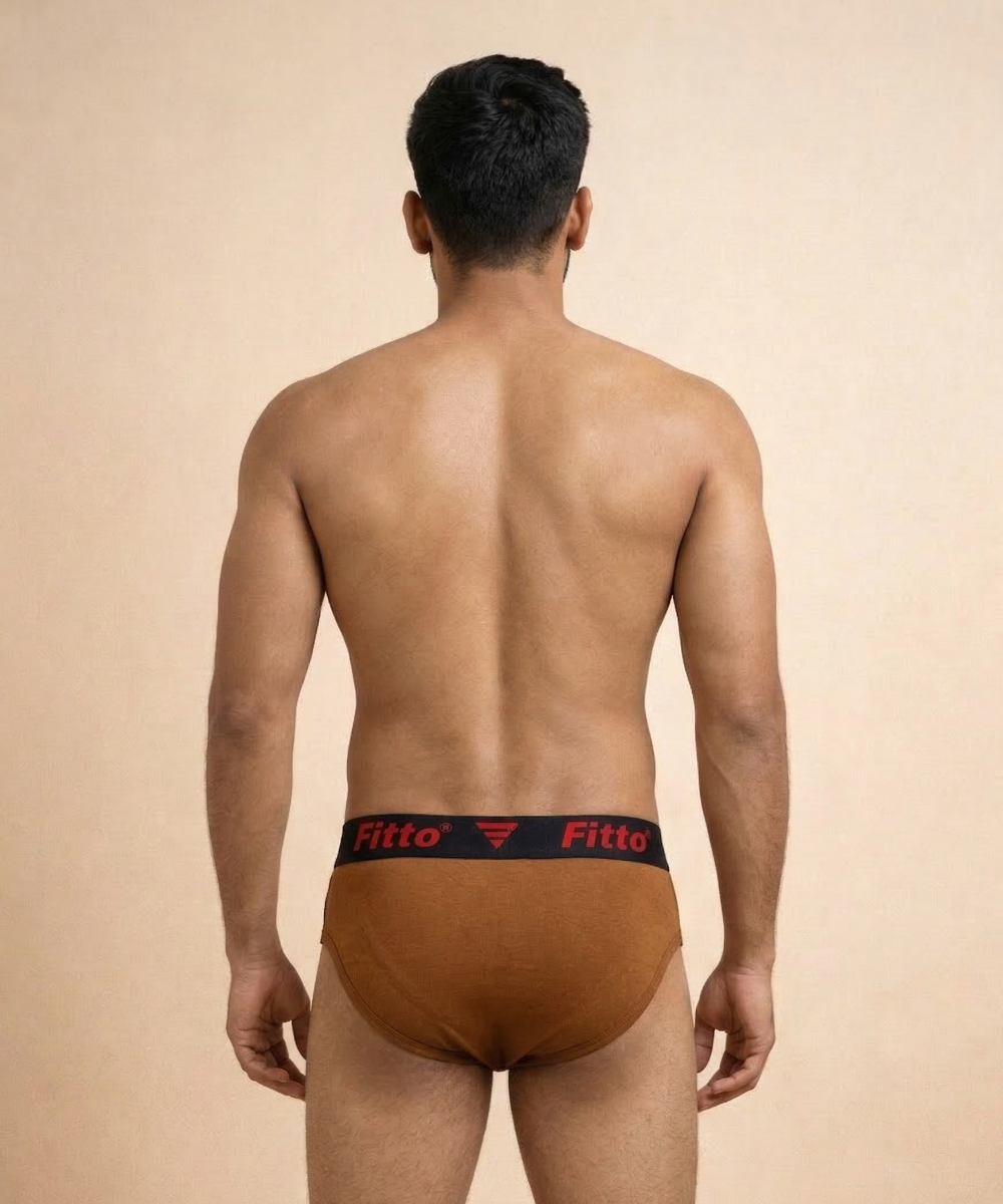 Fitto Spark Men's Brief's Red Underwear 100% Pure Cotton | (Pack of 5)