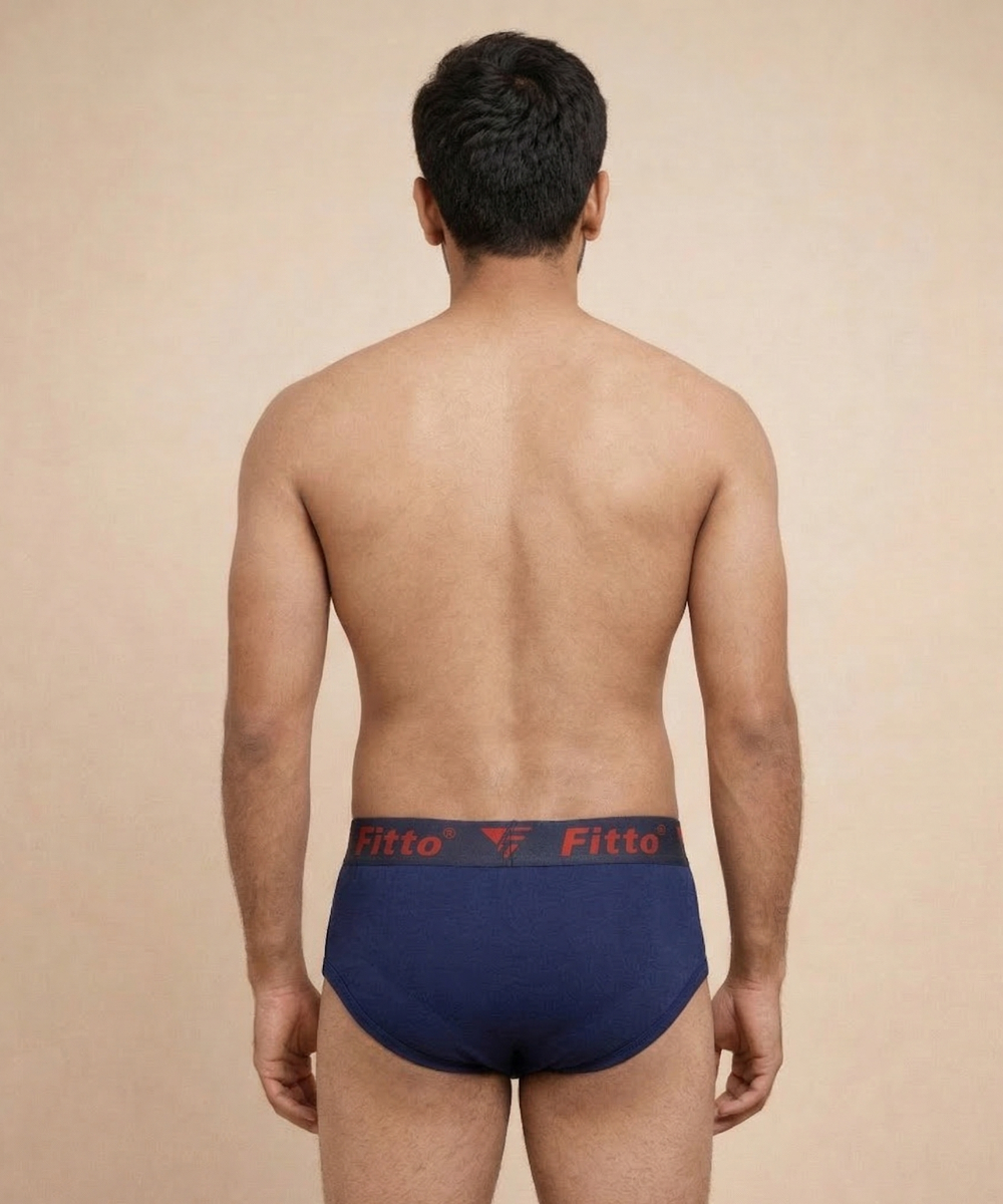 Fitto Spark Men's Brief's Red Underwear 100% Pure Cotton | (Pack of 5)