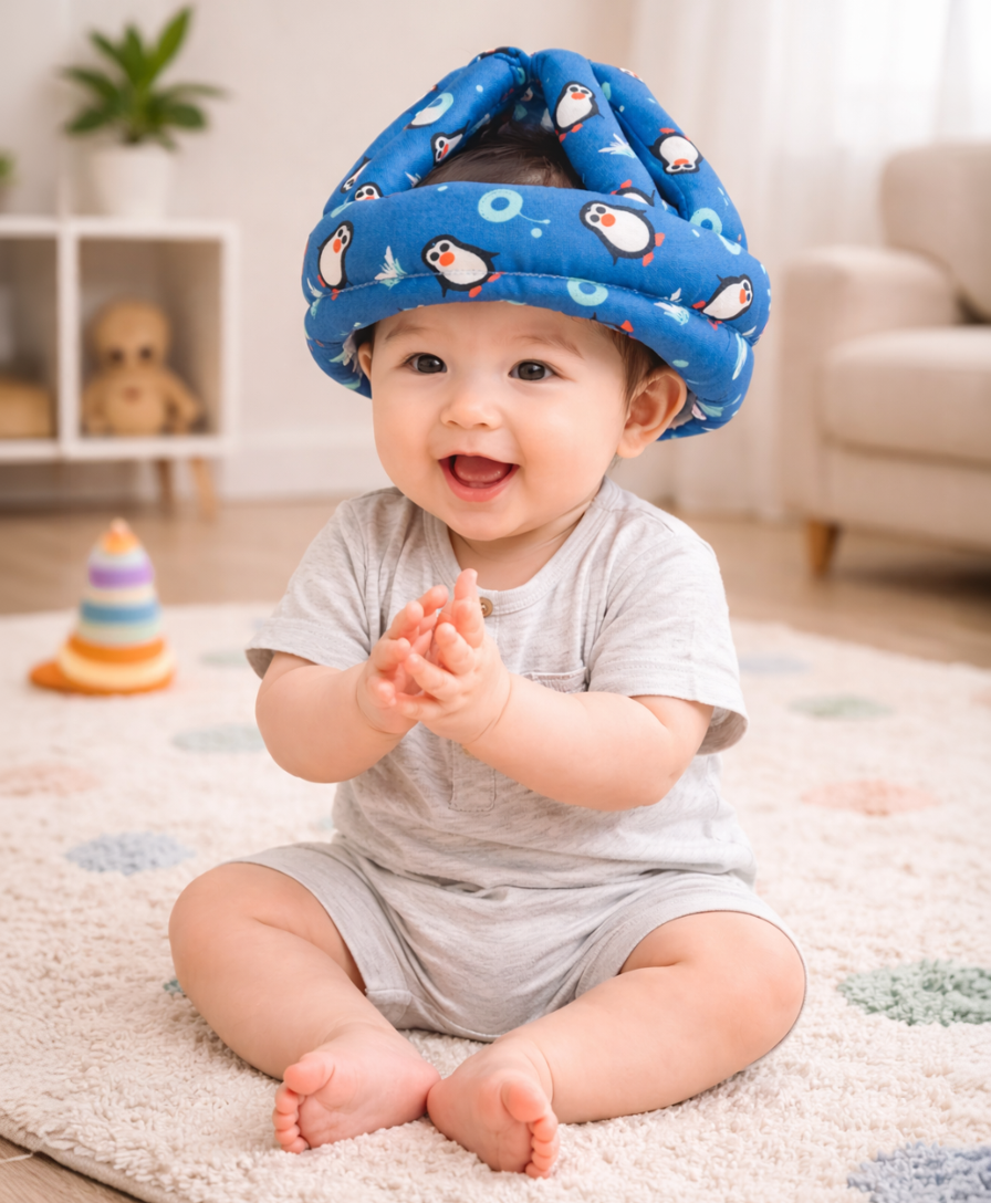 Baby Safety Helmet Head Protector | Soft Cushion Anti-Fall Protection Cap