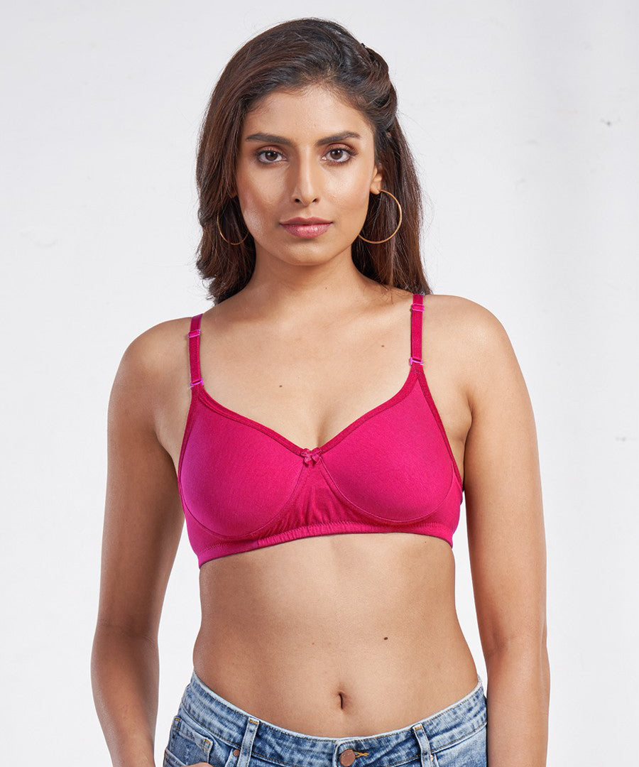 Poomex Feather Touch Padded Bra - Bubble Gum (Pack of 1)
