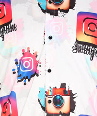 New Life Mens Lycra Shirt Half Sleeve, Instagram Design Printed Shirt