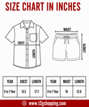 Polyester Plain Shirt and Shorts Set for Boy Kids Casual Wear Half Sleeve Co-Ord Set with Elastic Waist Shorts | Age 6 to 7 Years