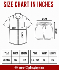 Polyester Plain Shirt and Shorts Set for Boy Kids Casual Wear Half Sleeve Co-Ord Set with Elastic Waist Shorts | Age 6 to 7 Years
