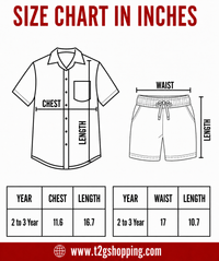 Polyester Checked Shirt and Shorts Set for Boy Kids Casual Wear Half Sleeve Co-Ord Set with Elastic Waist Shorts | Age 6 to 7 Years