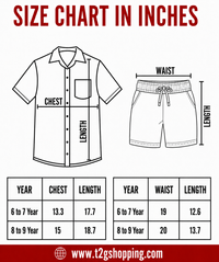 Polyester Checked Shirt and Shorts Set for Boy Kids Casual Wear Half Sleeve Co-Ord Set with Elastic Waist Shorts | Age 6 to 9 Years