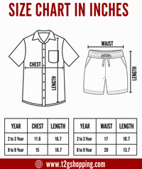 Polyester Printed Shirt and Shorts Set for Boy Kids Casual Wear Half Sleeve Co-Ord Set with Elastic Waist Shorts | Age 6 to 7 Years