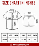 Polyester Checked Shirt and Shorts Set for Boy Kids Casual Wear Half Sleeve Co-Ord Set with Elastic Waist Shorts | Age 8 to 9 Years
