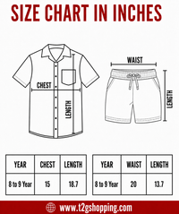 Polyester Checked Shirt and Shorts Set for Boy Kids Casual Wear Half Sleeve Co-Ord Set with Elastic Waist Shorts | Age 8 to 9 Years