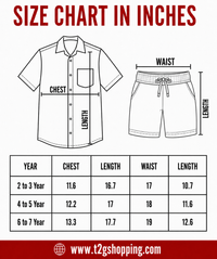 Polyester Checked Shirt and Shorts Set for Boy Kids Casual Wear Half Sleeve Co-Ord Set with Elastic Waist Shorts | Age 6 to 7 Years