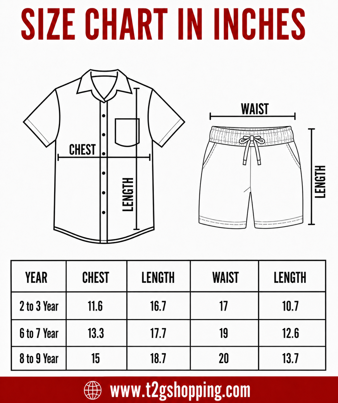 Polyester Printed Shirt and Shorts Set for Boy Kids Casual Wear Half Sleeve Co-Ord Set with Elastic Waist Shorts | Age 6 to 7 Years