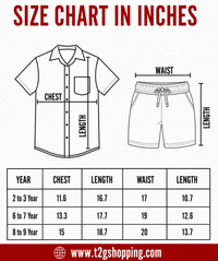 Polyester Printed Shirt and Shorts Set for Boy Kids Casual Wear Half Sleeve Co-Ord Set with Elastic Waist Shorts | Age 6 to 7 Years