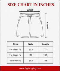 Kids Double Side Stripe Sports Shorts | Cotton Casual Shorts for Boys | Age 6-9 Years | Pack Of 3 Pieces Combo
