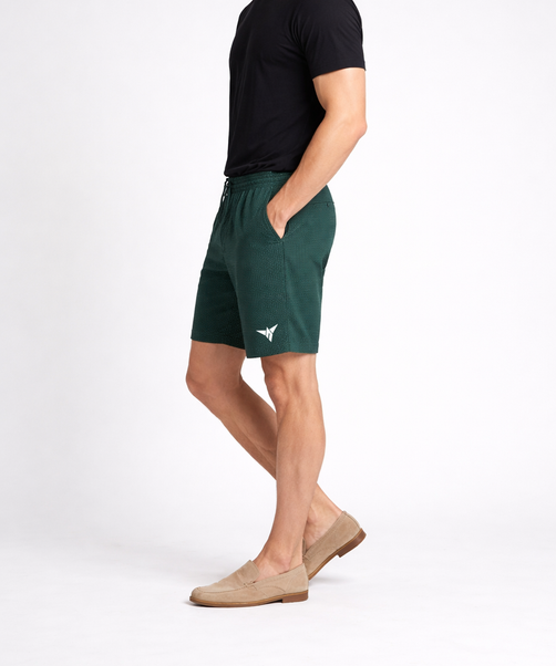 Men's Popcorn Fabric Shorts for Regular Wear | Dark Green Color | Sizes M, L, XL, 2XL